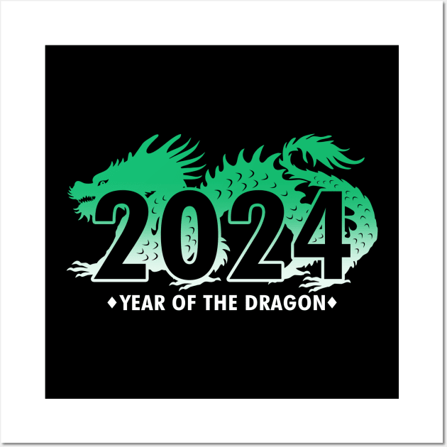 New Year 2024 Year Of The Dragon Cool New Year Wall Art by Originals By Boggs